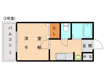 ジュネス和白丘(ワンルーム/3階)の間取り写真