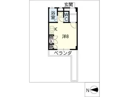 メゾン諸ノ木(ワンルーム/2階)の間取り写真