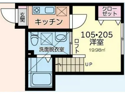 フォーマルハウト二俣川II(1K/2階)の間取り写真