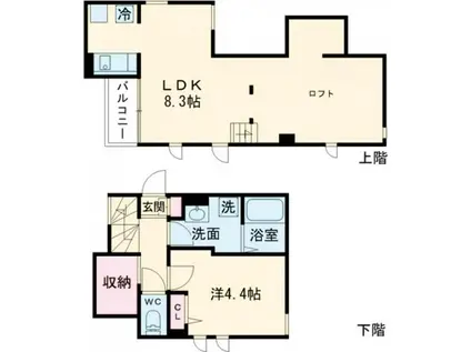 グリタハウスD(1LDK/2階)の間取り写真