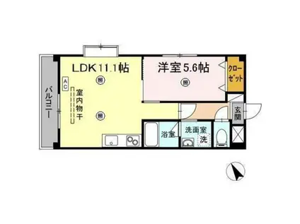 コンフォール空港通(1LDK/7階)の間取り写真