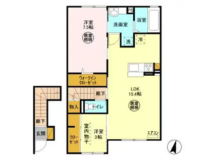 ベレタニア A(2LDK/2階)の間取り写真