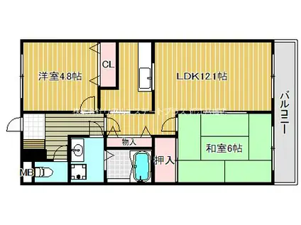 プロニティ桜宮(2LDK/2階)の間取り写真