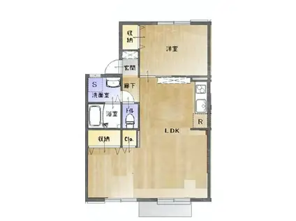 セジュールシャルマン(1LDK/2階)の間取り写真