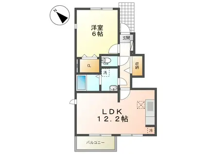 サクシード・K(1LDK/1階)の間取り写真