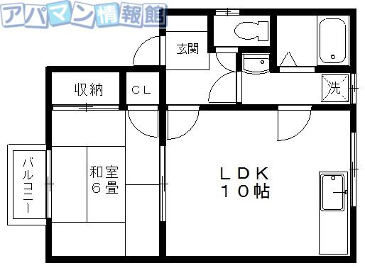 ハイムサンロード(1LDK/2階)の間取り写真