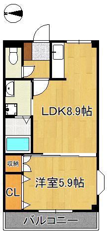 センチュリオン黒崎(1LDK/2階)の間取り写真