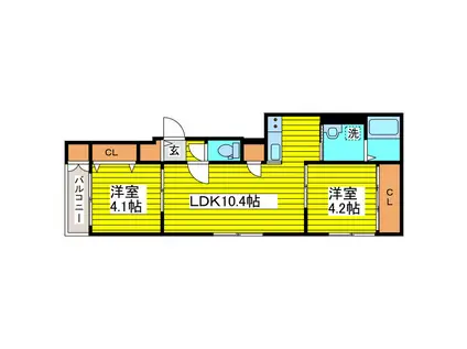 スズコート元町(2LDK/2階)の間取り写真