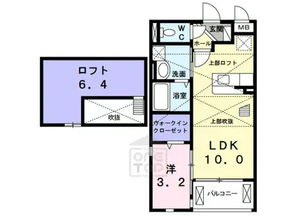 サンライズ(1LDK/2階)の間取り写真