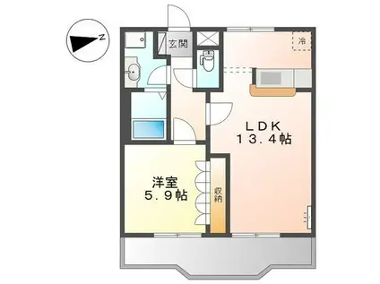 GOD VALLEY(1LDK/2階)の間取り写真