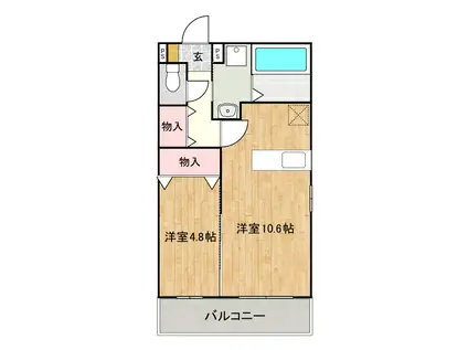 セレストローザ(1LDK/1階)の間取り写真