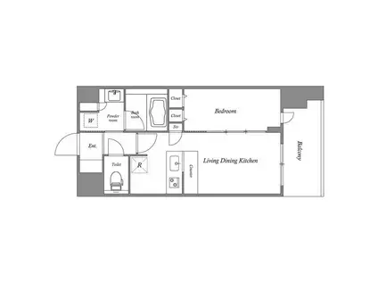 スプランディッド難波キャトル(1LDK/6階)の間取り写真