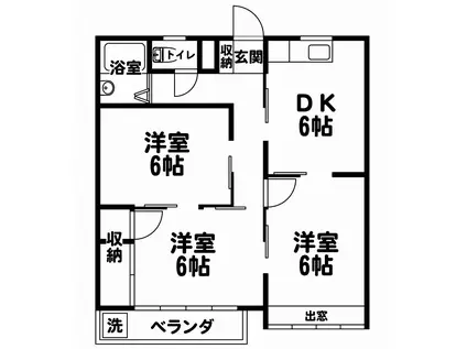 椚田東マンション(3DK/2階)の間取り写真