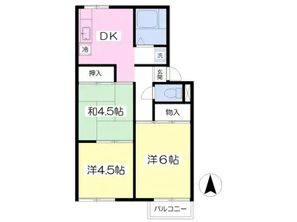 清水ハイツ(3DK/2階)の間取り写真