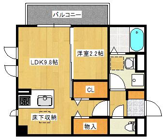 セントラルスクエア庚午(1LDK/3階)の間取り写真