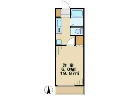 エクセル聖蹟(1K/1階)の間取り写真