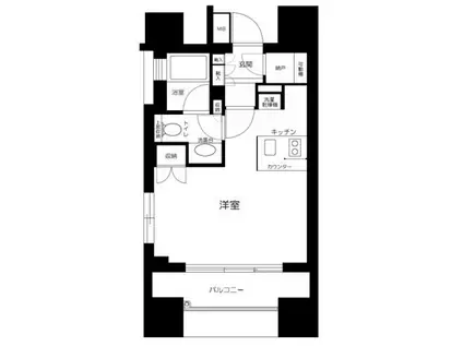 クオリア神南フラッツ(ワンルーム/11階)の間取り写真