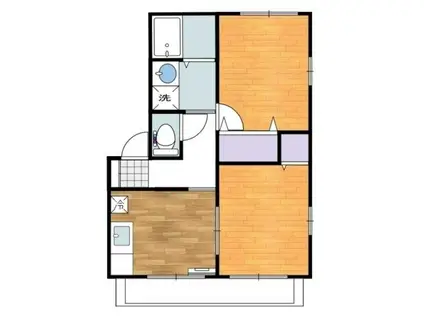 マデスト(2DK/1階)の間取り写真