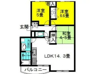 テラーサ希(3LDK/3階)の間取り写真