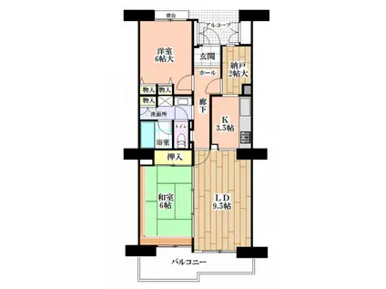 光が丘パークタウン春の風公園街13号棟(2SLDK/12階)の間取り写真