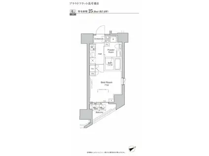 プラウドフラット浅草橋II(1K/11階)の間取り写真