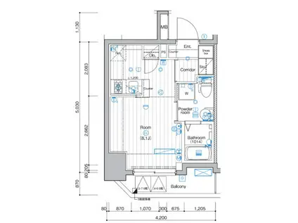 SYNEX横濱阪東橋(ワンルーム/3階)の間取り写真