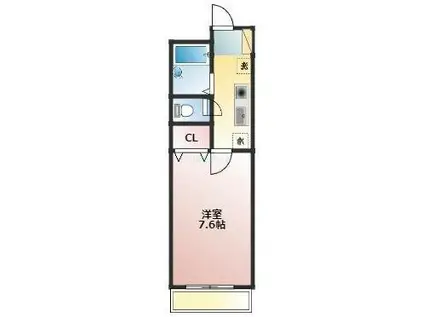 リバティニュー(1K/1階)の間取り写真