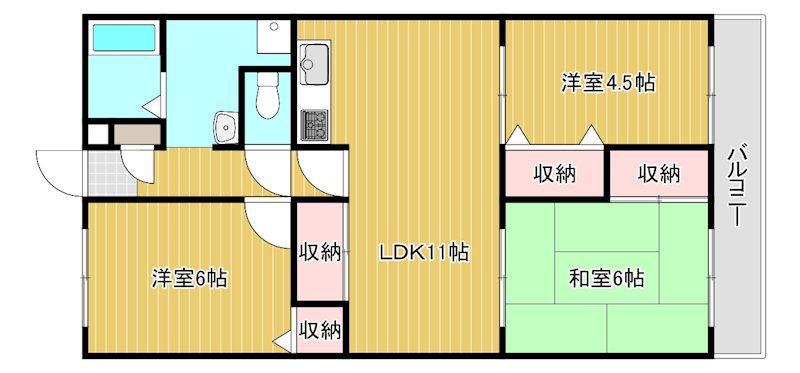 キィロックハウス(3LDK/3階)の間取り写真