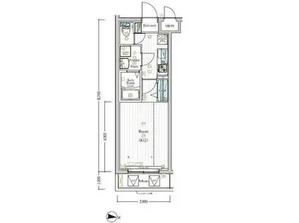 MAXIV百合ヶ丘DUE(1K/1階)の間取り写真
