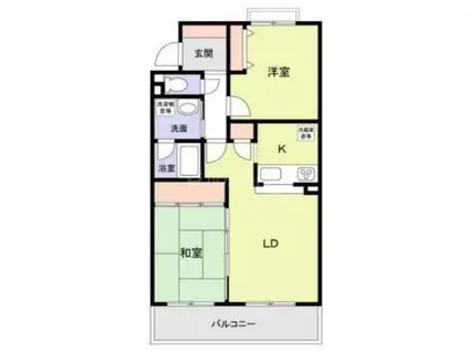 キングホームズ2番館A棟(2LDK/2階)の間取り写真