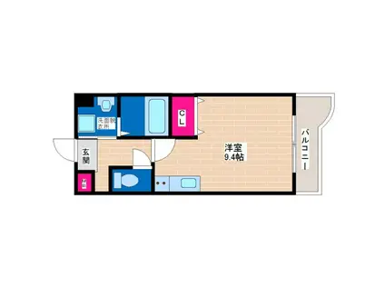 エミネンス平野(ワンルーム/4階)の間取り写真