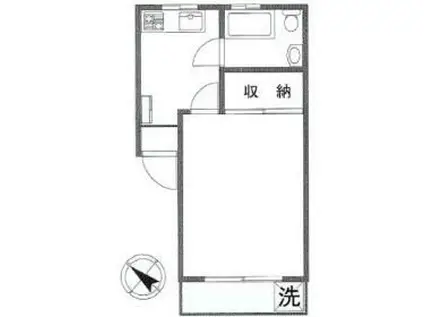 第2桜台マイコーポ(1K/4階)の間取り写真