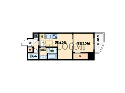 セレニテフラン谷町四丁目アリエ(1DK/5階)の間取り写真