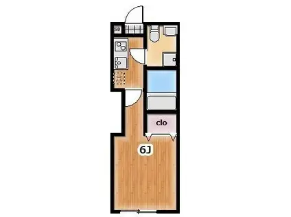 ノワール七里(1K/1階)の間取り写真