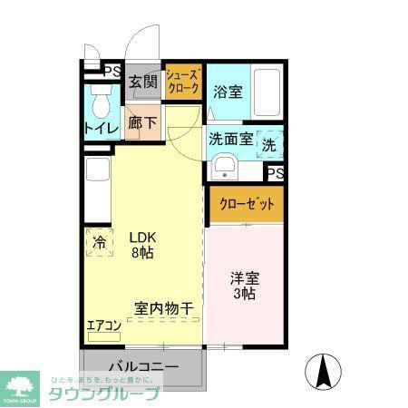 シャトレロザージュ(1LDK/2階)の間取り写真