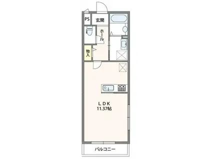 SKIIビル(ワンルーム/2階)の間取り写真