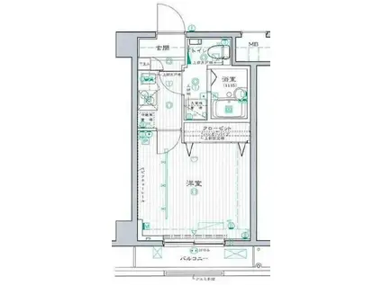 アークフラッツ品川(1K/2階)の間取り写真