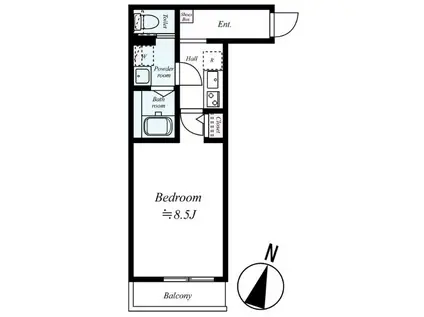 GRADUS元山(1K/1階)の間取り写真