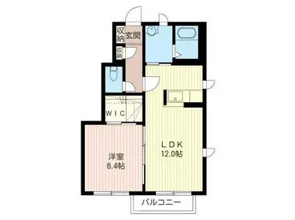 アステドミール(1LDK/1階)の間取り写真