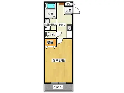 コオペラティブハウスセントポーリア(1K/1階)の間取り写真
