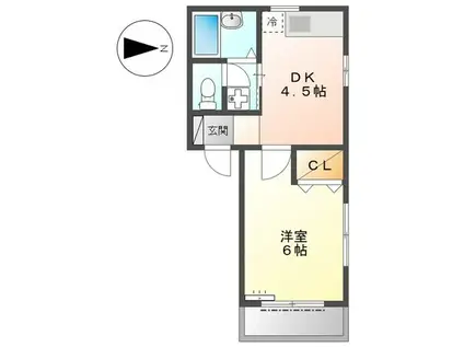 ハイツみゆき(1DK/1階)の間取り写真