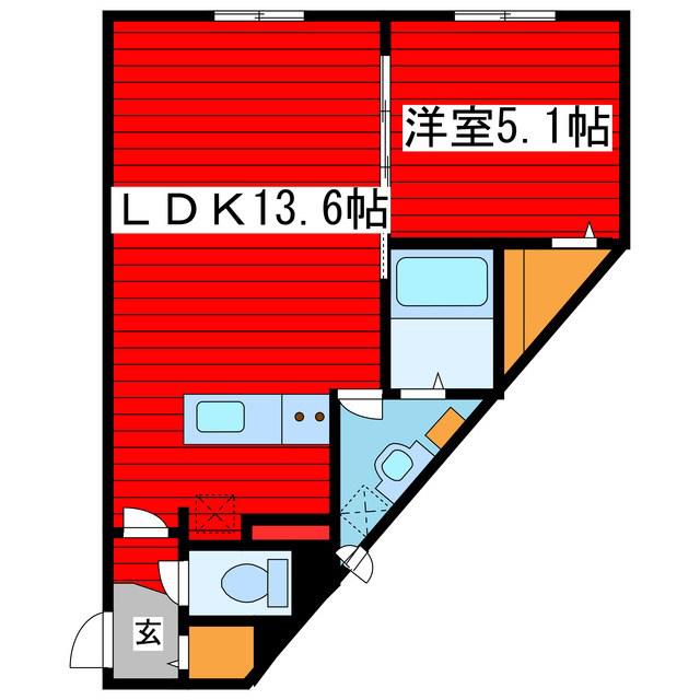 レブニーズ ザ・レジデンス 月寒中央(1LDK/4階)の間取り写真