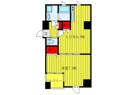 ユーガ千石(1LDK/6階)の間取り写真