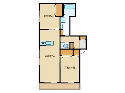 スタープラチナ平和台(2LDK/3階)の間取り写真
