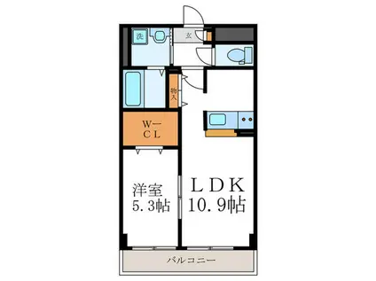 アンプルールフェール西大路(1LDK/3階)の間取り写真