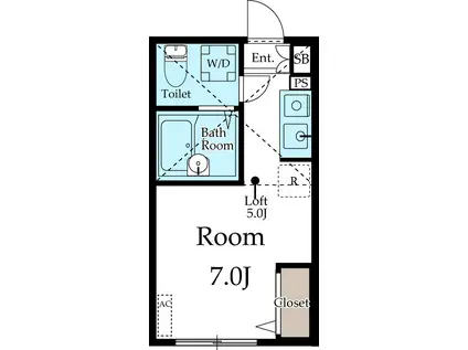 グレイス大口(ワンルーム/2階)の間取り写真