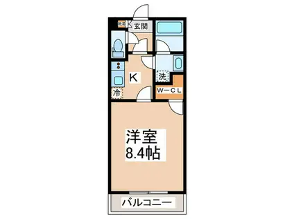 プリムローズ(1K/2階)の間取り写真