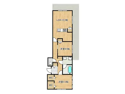 4階建千年ヘーベルメゾン(2LDK/4階)の間取り写真