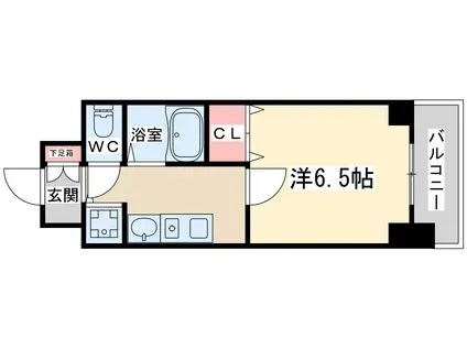 ライジングコート梅田サンライズ(1K/2階)の間取り写真