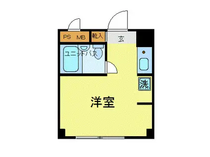 大朝コーポ(ワンルーム/2階)の間取り写真